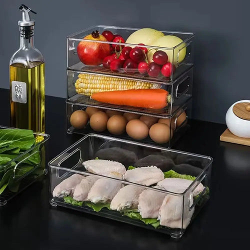 Stackable Clear Fridge Organizer Bin