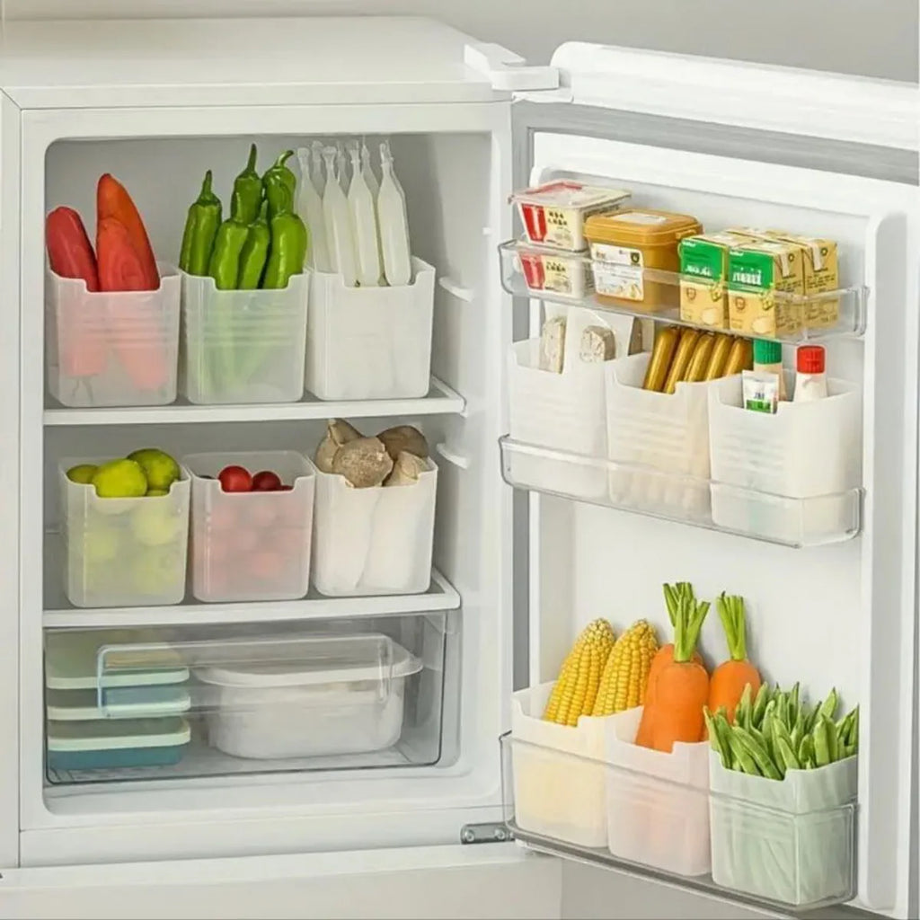 Frosted Fridge Storage Organizer Bin Set