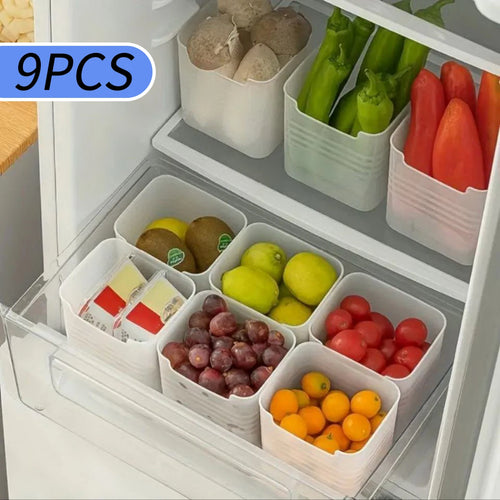 Frosted Fridge Storage Organizer Bin Set